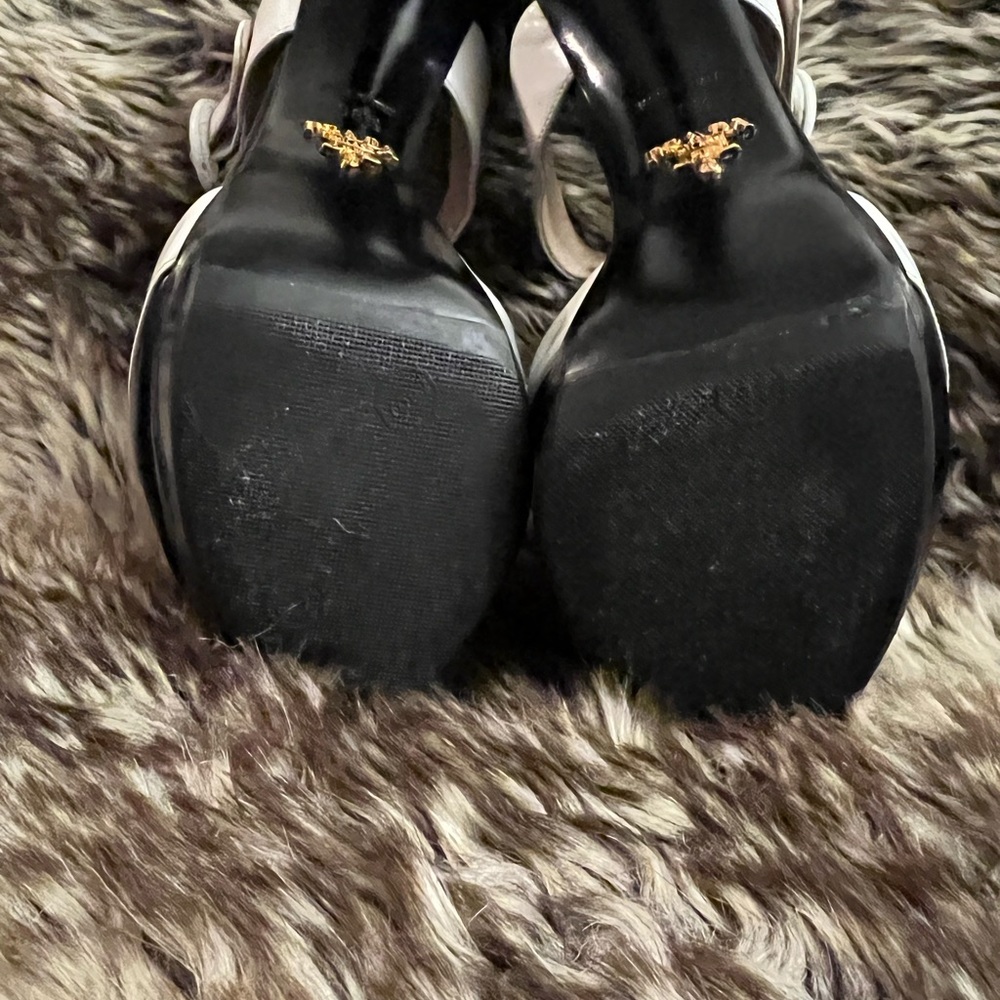 Prada Black & White Leather Platform Ankle Strap Sandals - Picture 13 of 14